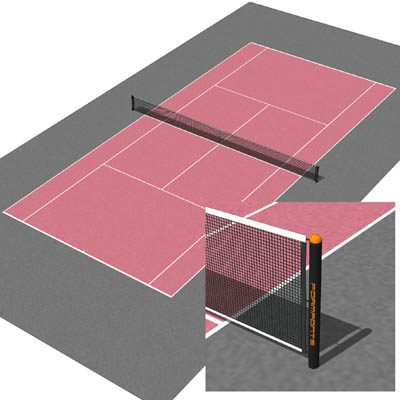 Doubles court in 4 different types of surface. Sta.... 