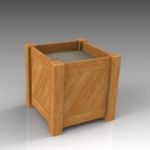 Wooden planter. SketchUp V3 wood texture is horizo...