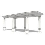 Entrance canopy with 9'-0" tall square Doric ...