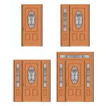 Norfolk house door in 4 different prehung styles b...