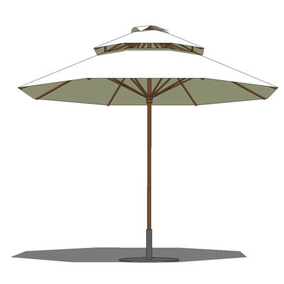 Large 2 tier cafe umbrella with base. 9ft/2.8m dia.... 