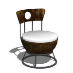 Outdoor chair made with seagrass fiber and iron