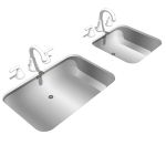 Undermounted stainless steel kitchen sinks. Availa...