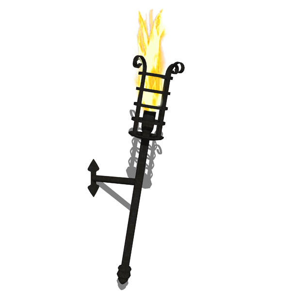 Different styles of medieval wall torches.. 