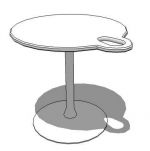 Table with cup holder
54/47cm dia x 44cm ht