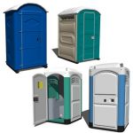 A portable toilet, also known as a port-a-potty, i...