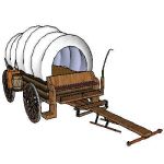 A Conastoga Wagon, originally with full horse hitc...