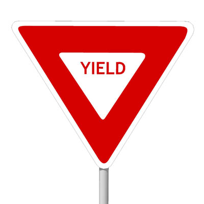 US Yield sign, code R1-2. SU V3 has black outlines.... 