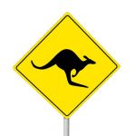 Kangaroo warning sign