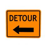 US Detour Left construction sign; code M4-9L