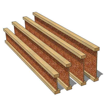 Standard wooden I-Joists with timber flange and 3/.... 