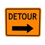 US Detour Right construction sign; code M4-9R
