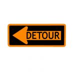 US Detour Left construction sign; code M4-10L