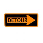 US Detour Right construction sign; code M4-10R