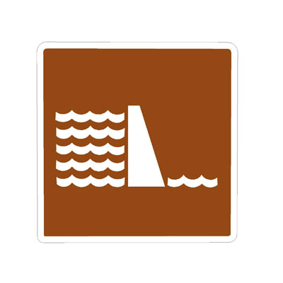 Brown series Recreational and Cultural sign: Dam -.... 
