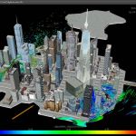 Airflow simulation over section of New York, using...