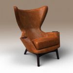 View Larger Image of Cowhide Wing Chair