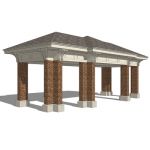 View Larger Image of Pavilion with brick columns.