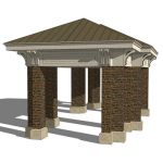 View Larger Image of Pavilion with brick columns.